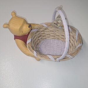 Wicker Basket with Bear Accent